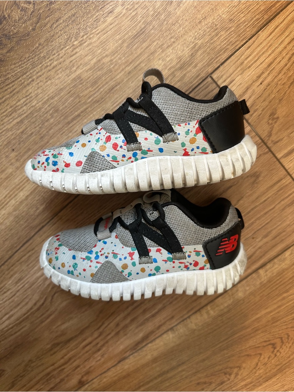 New Balance Kids Gray Sneakers with Multicolor Confetti